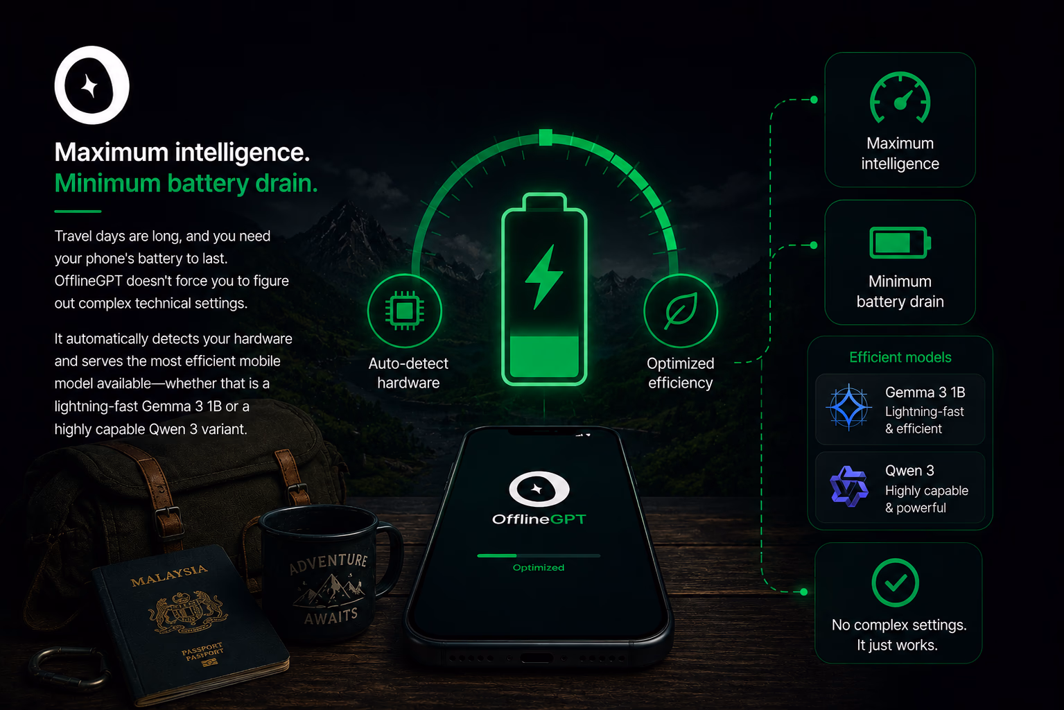 Maximum intelligence. Minimum battery drain.